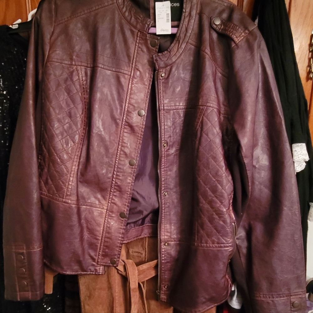 Leather bomber